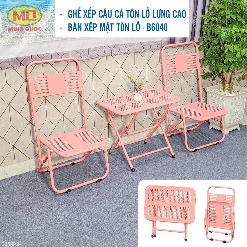 Ghế xếp câu cá tôn lỗ lưng cao