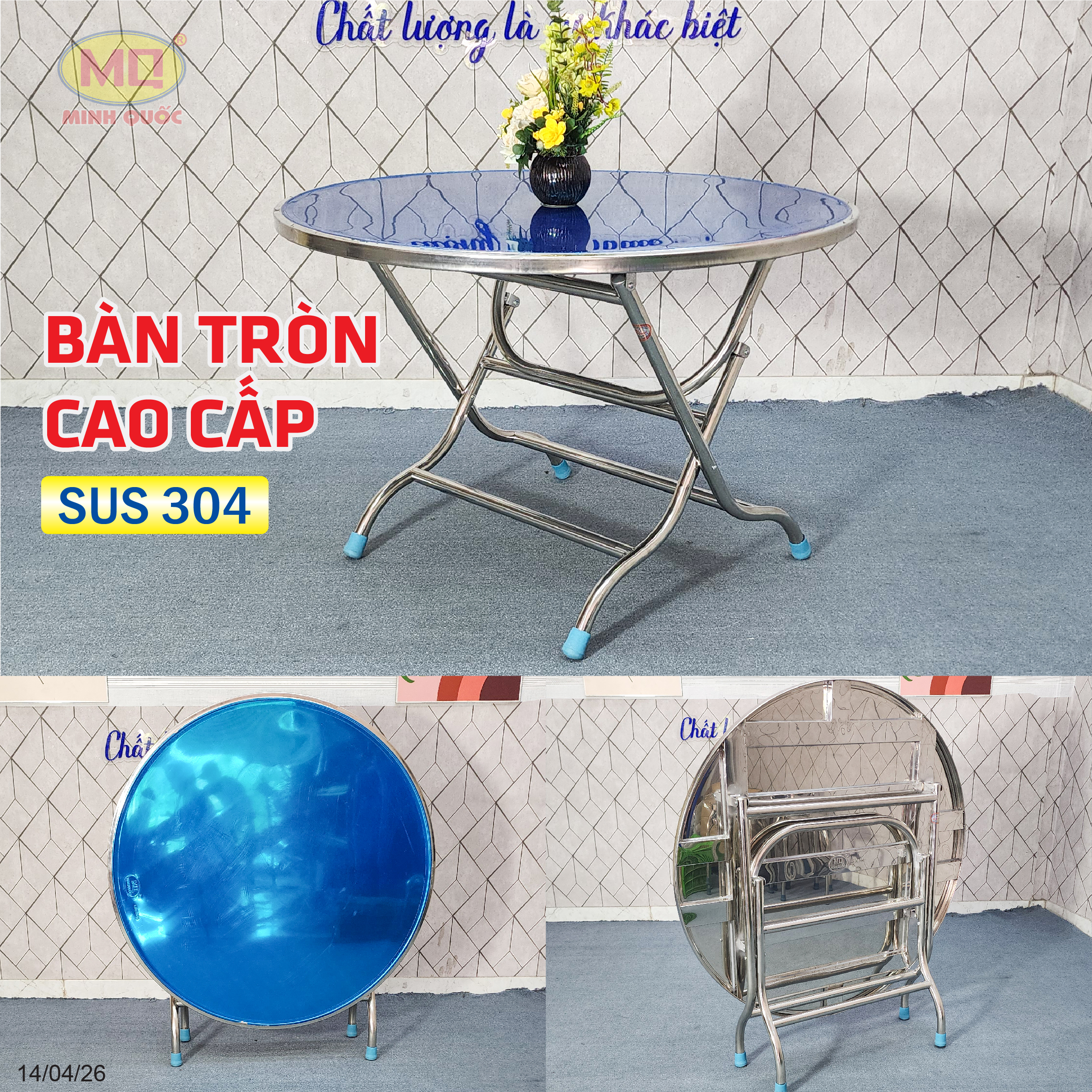 Bàn tròn inox 304 cao cấp
