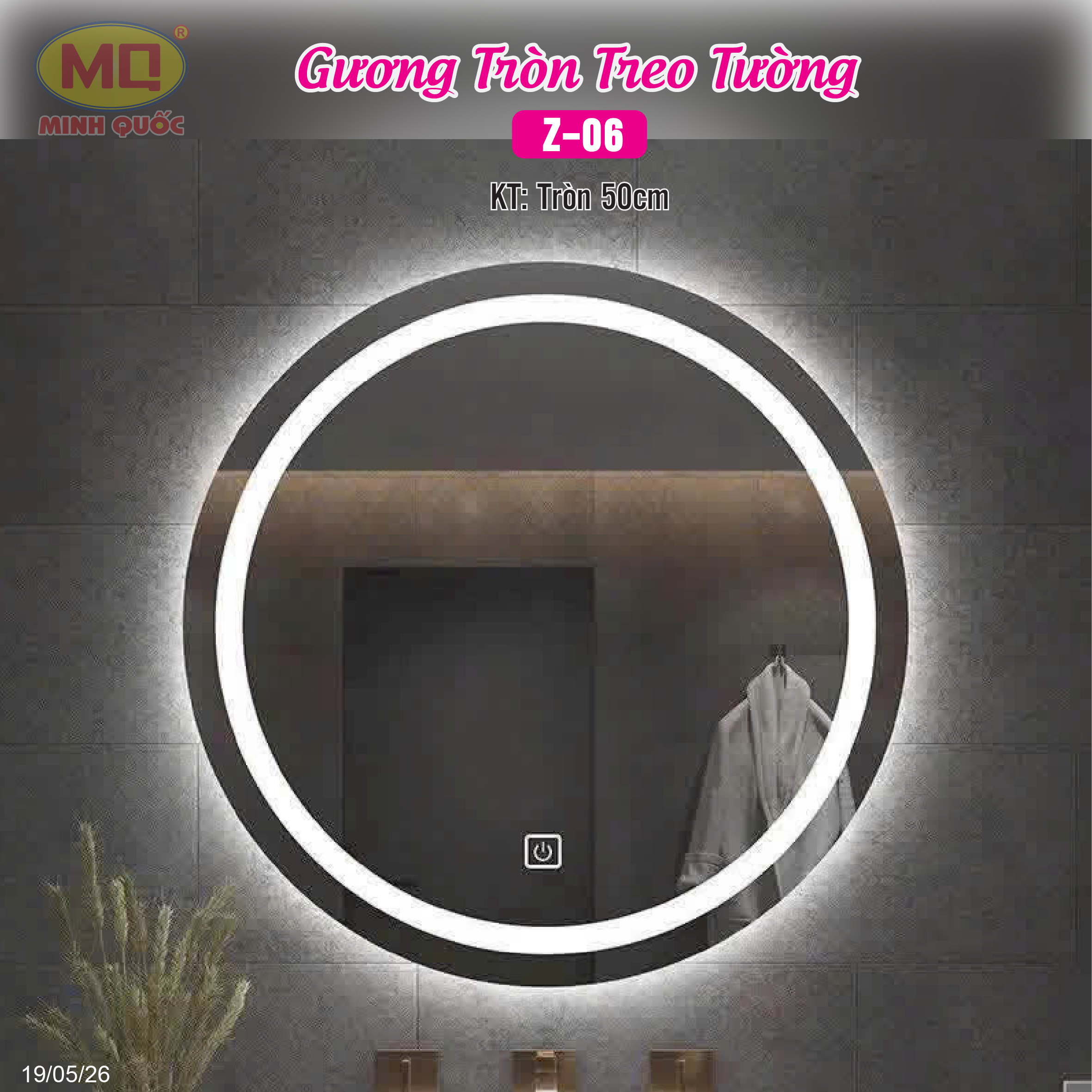 Gương tròn treo tường Z-06